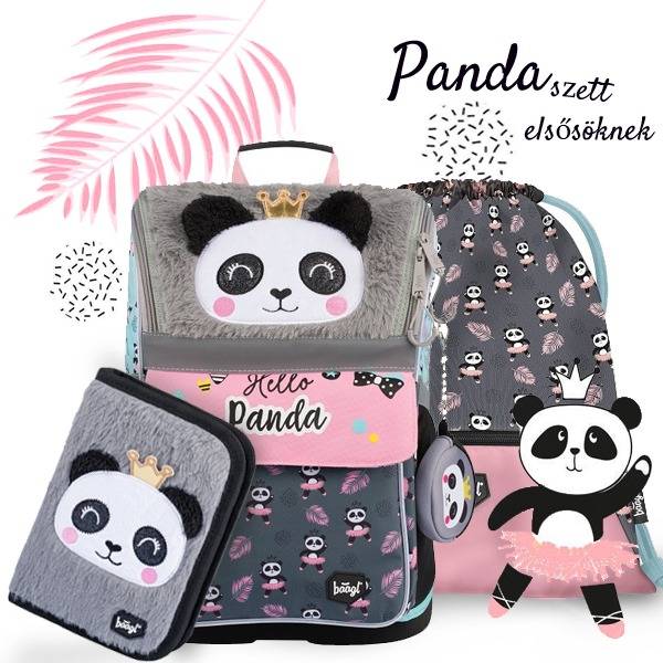 Baagl iskolatáska SZETT – Panda