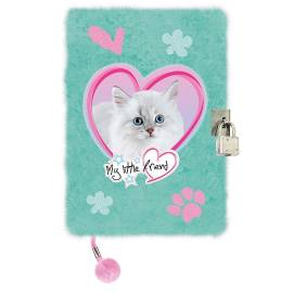 My Little Friend cicás szőrmés napló lakattal A5 - Pastel Cat