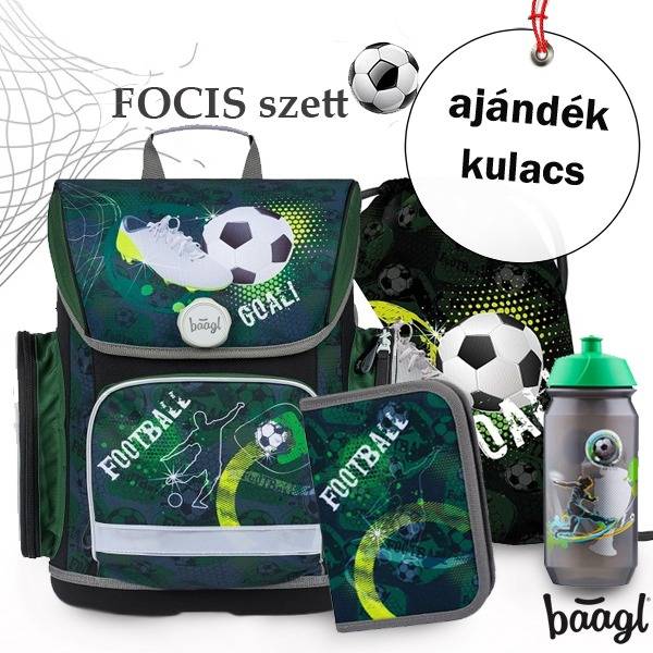 Baagl focis iskolatáska Fidlock csatos SZETT ajándék kulacs 
