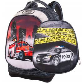 TARGET ergonomikus iskolatáska cserélhető előlappal - Police/Firetruck