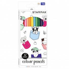 Starpak színes ceruza készlet 12 db-os - állatos 