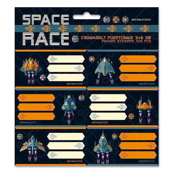 Ars Una füzetcímke 3x6 db-os - Space Race