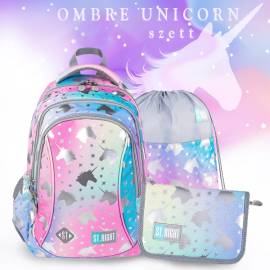 St. Right unikornisos iskolatáska, hátizsák SZETT – Ombre Unicorn