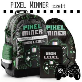 Paso gamer ergonomikus iskolatáska, hátizsák SZETT - Pixel Miner