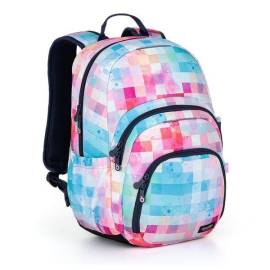 TOPGAL ergonomikus iskolatáska hátizsák SKYE - Pastel Pixel